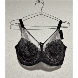 NWT Wacoal Women's 34H Retro Chic‎ Full Figure Underwire Bra 855186 Black